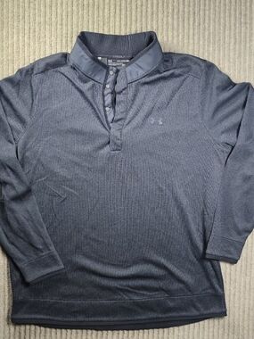 Under Armour Golf Sweatshirt Mens 2XL Coldgear 1/4 Snap Button Pullover Gray